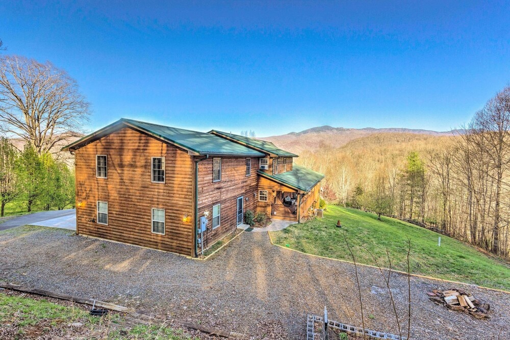 photo 1 of Burnsville Cabin: Wraparound Deck + Mountain View!