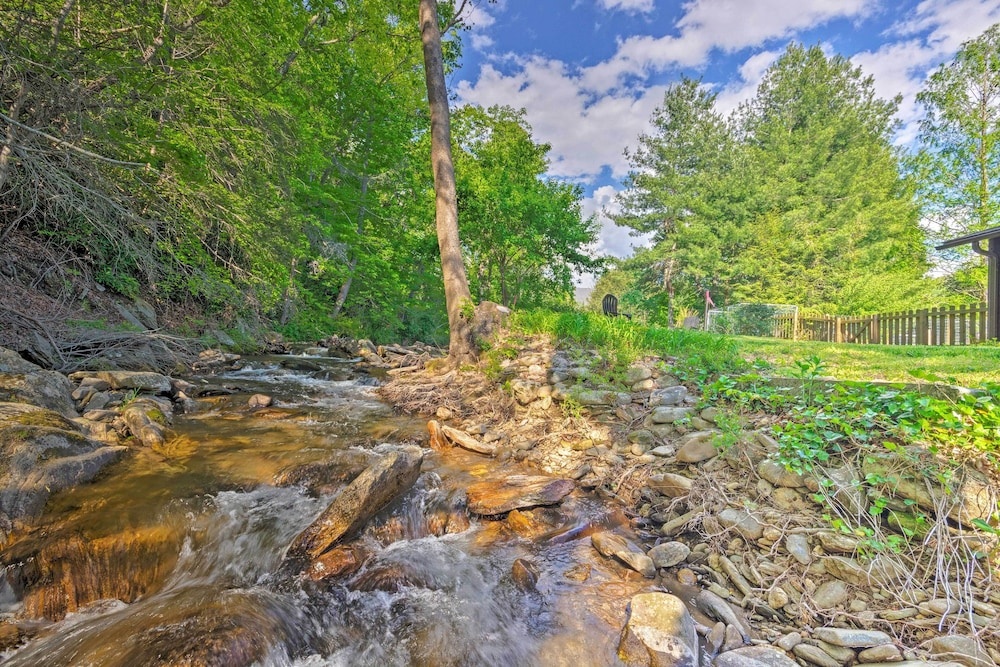 photo 1 of Custom Creekside Cabin 15 Mi From Asheville!
