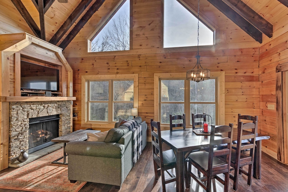 photo 1 of Hilltop Cabin on 5 Acres w/ Hot Tub & Waterfall!