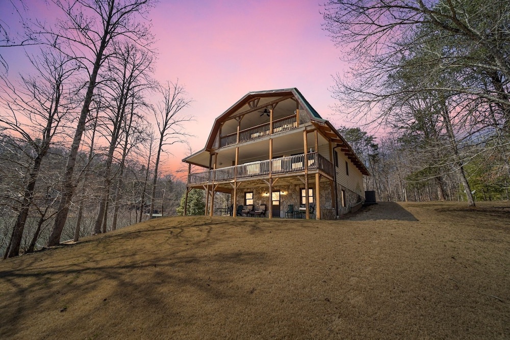 photo 1 of Lake Lure Retreat - A Beautiful Lakefront Lodge On Mirror Lake-waterfront-newly Expanded Deck 4 Bedroom Lodge by Sunscape Property Management