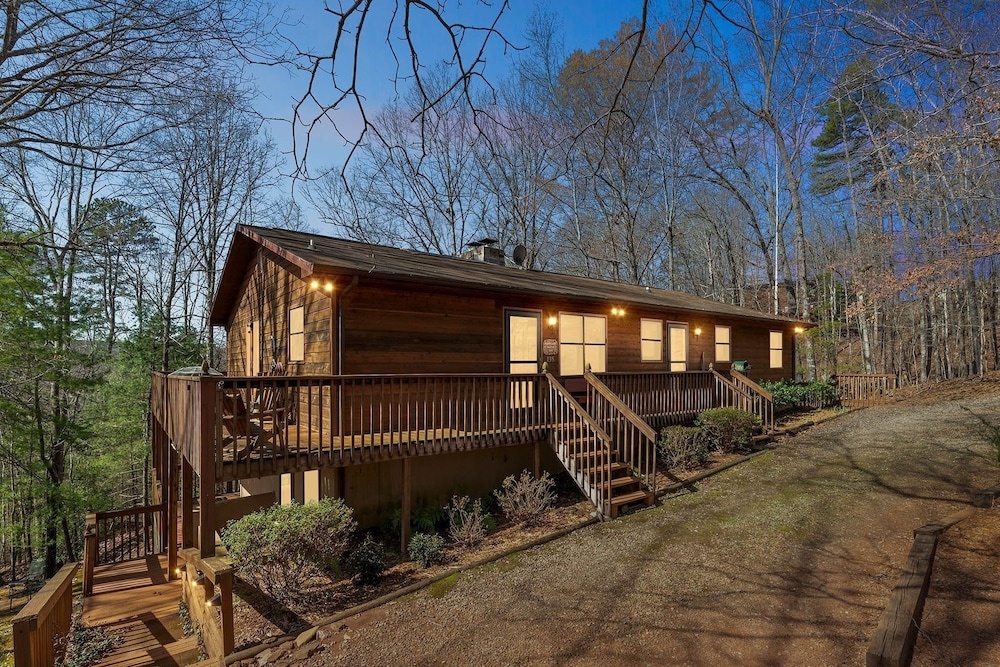 photo 1 of Warm And Cozy Cabin In Lake Lure, Nestled In Hardwood Trees, Peaceful Home- Wifi 3 Bedroom Home by Sunscape Property Management