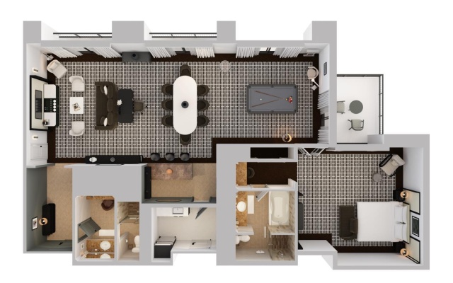 1 Bedroom Suite with balcony and with mountain view