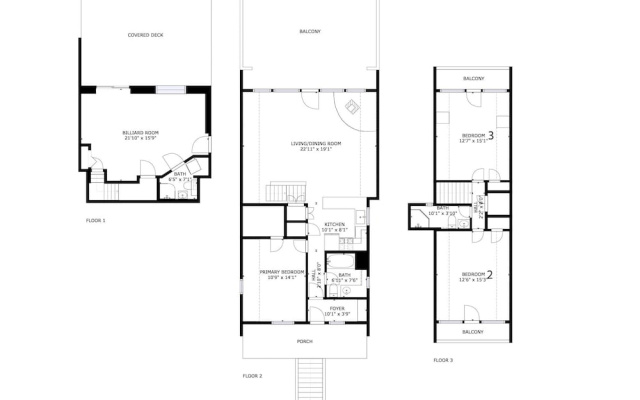 3 Bedrooms Cottage with balcony