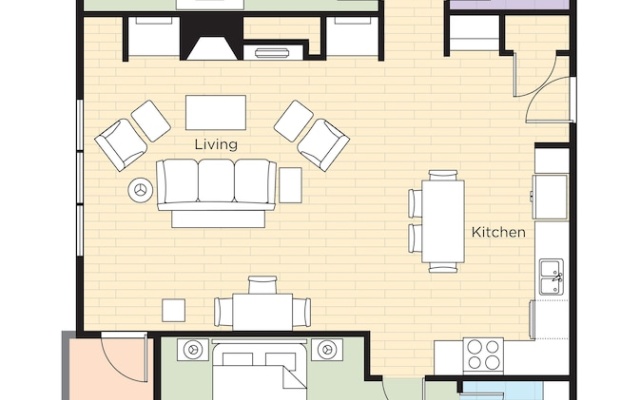 2 Bedrooms Presidential Suite with balcony
