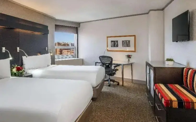 Twin room with partial river view