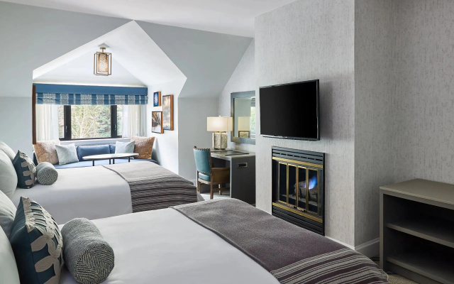 Fireplace Premium Twin room with mountain view