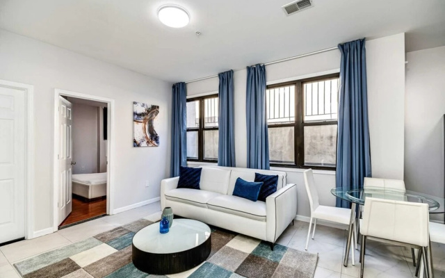 photo 3 of A Touch of Blue! Stylish 2BD Next to Reading Terminal Market