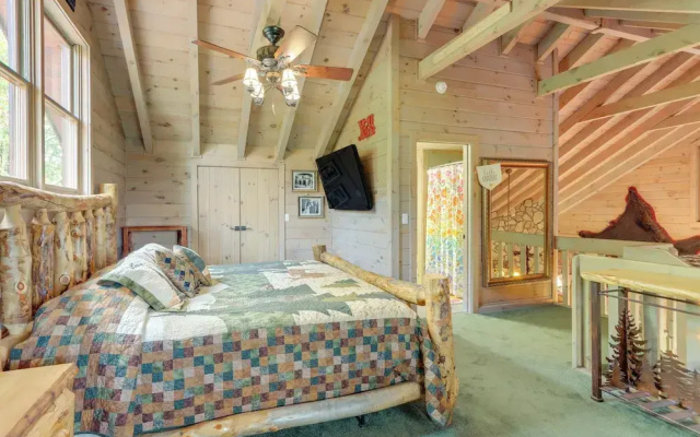 photo 3 of Cozy Cherry Log Cabin w/ Hot Tub & Mountain Views!