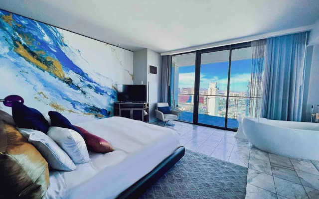 photo 3 of Full Strip Views - Open Balconies - Free Parking Jacuzzi Tub - High Floor