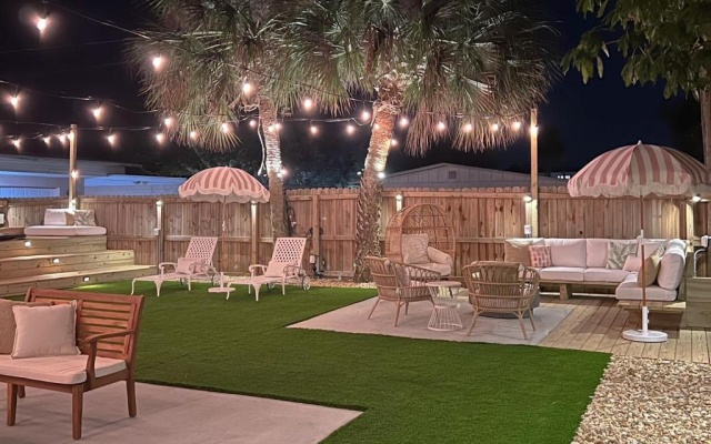 photo 3 of Luxury Villa 3 Blocks from the Beach with Hot Tub a Fire Pit and Outdoor Oasis