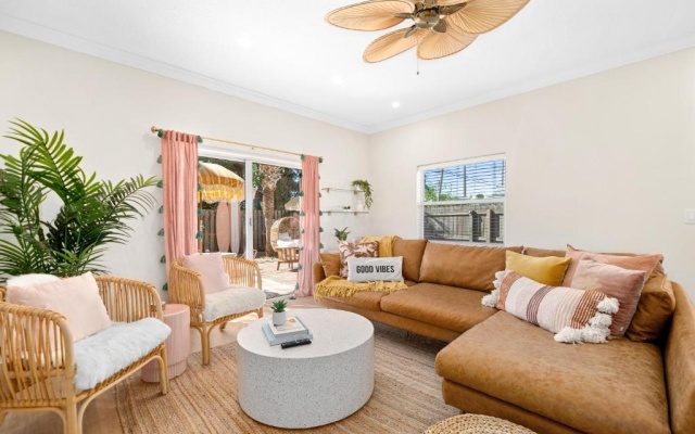 photo 2 of Luxury Villa 3 Blocks from the Beach with Hot Tub a Fire Pit and Outdoor Oasis
