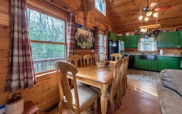 photo 4 of Overlook Retreat Cabin - Charming Cabin Mountain Views With Foosball Firepit