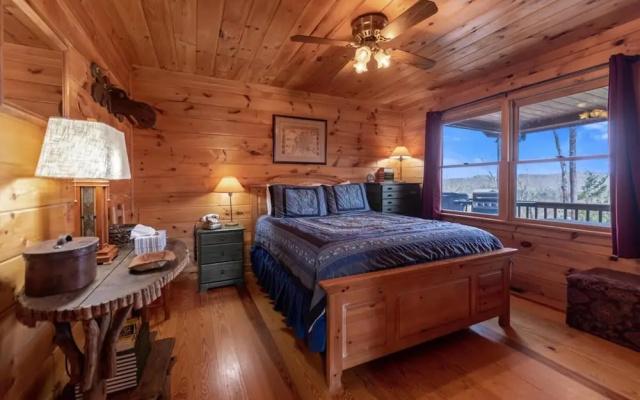 photo 5 of Overlook Retreat Cabin - Charming Cabin Mountain Views With Foosball Firepit